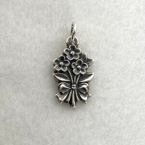 Signed James Avery Sterling Silver 925 Bouquet Of Flowers Charm Floral Flower